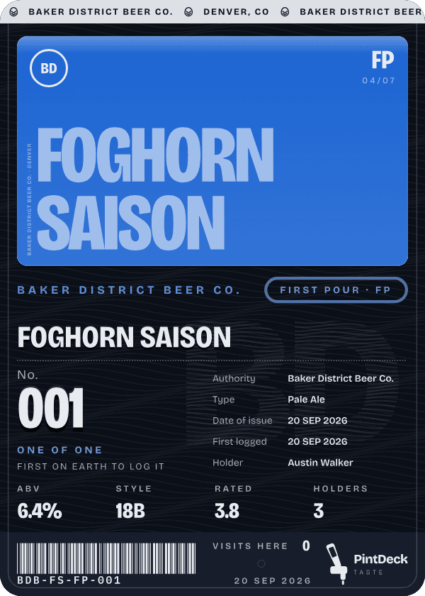 Foghorn Saison, First Pour