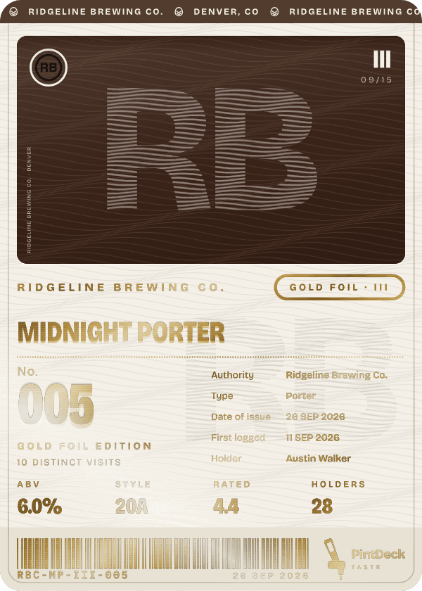 Midnight Porter, Gold Foil edition